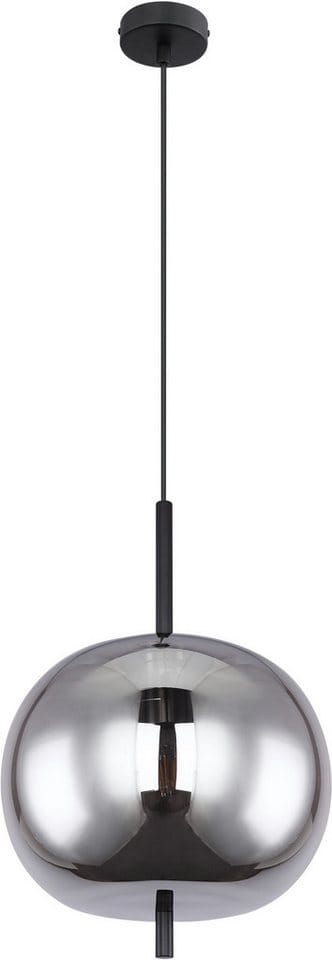 Globo Pendelleuchte Blacky 1-flammig Ø 30 cm Metall Schwarz Rauchfarben