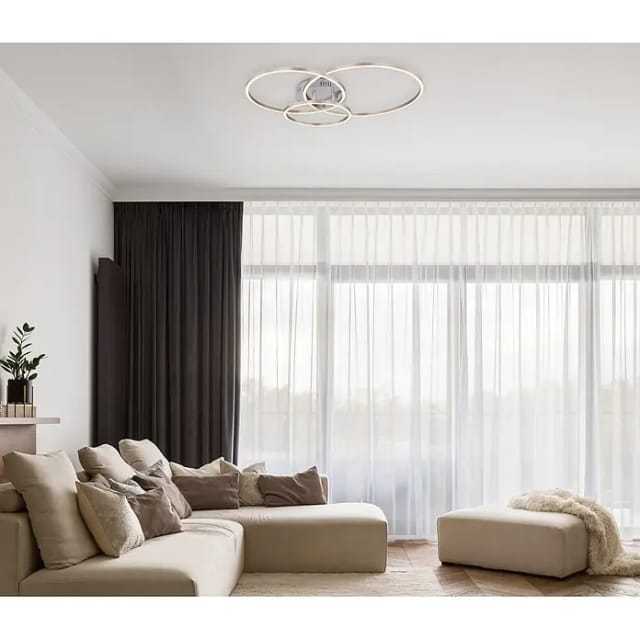 Globo LED-Deckenleuchte Munni Nickel matt