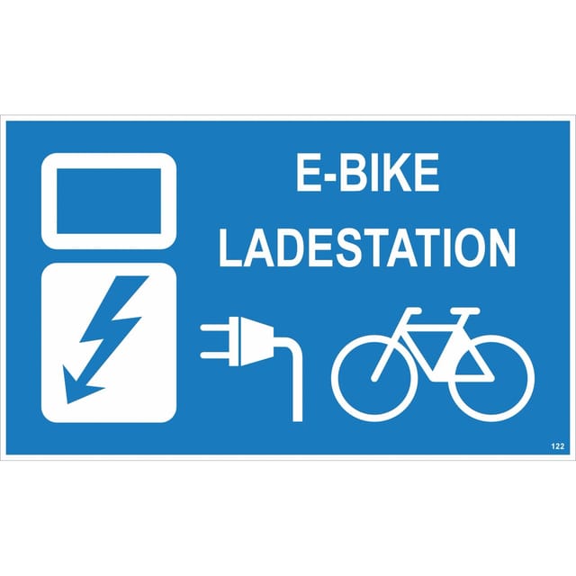 Warn- und Hinweissschild E-Bike Ladestation 25 cm x 15 cm PST