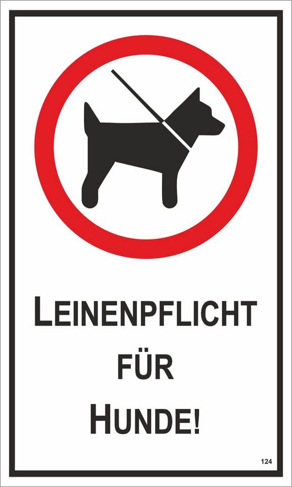 Warn- und Hinweissschild Leinenpflicht für Hunde 25 cm x 15 cm PST