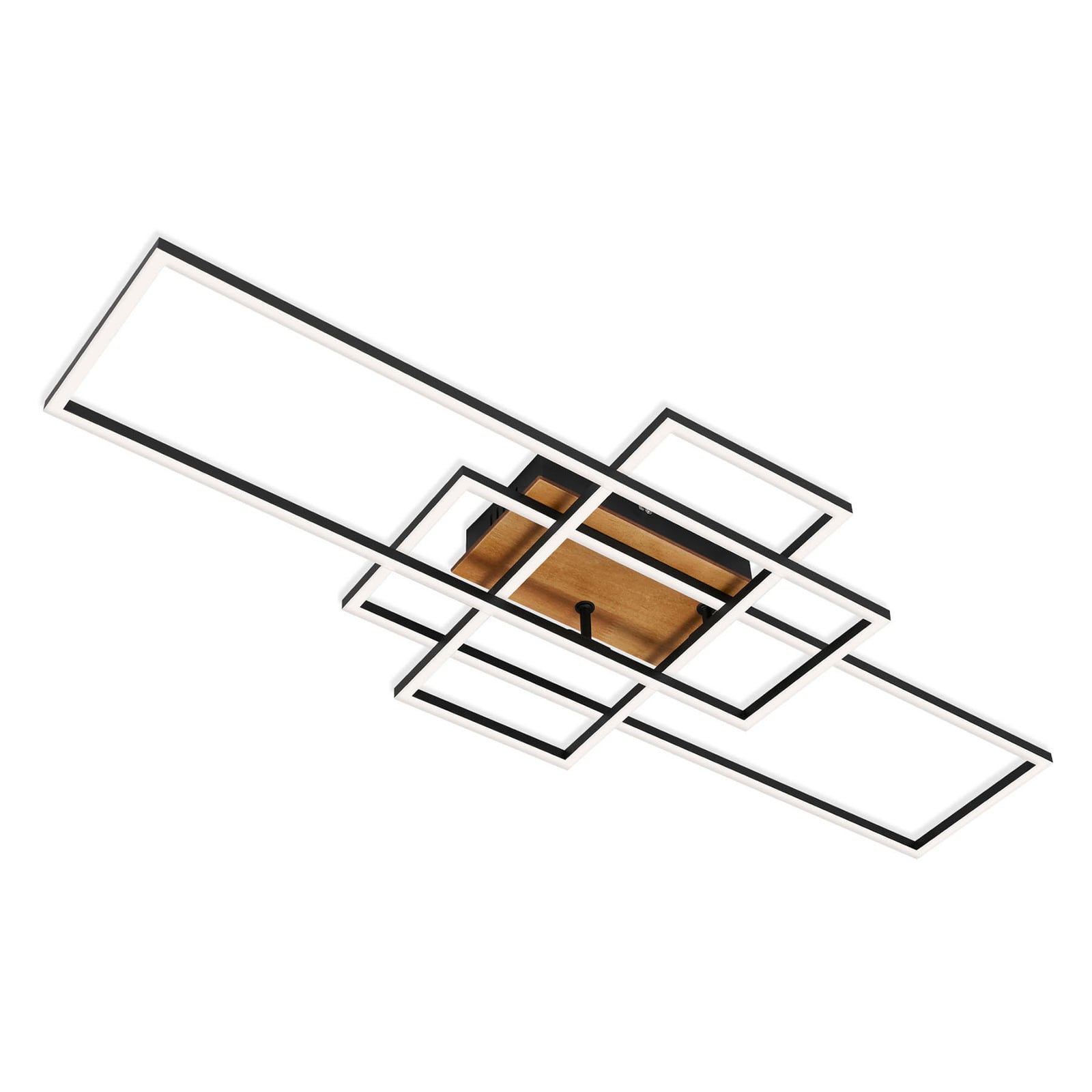 [gebraucht] B-ware Briloner Deckenlampe Frame Cct Led Leuchte Dimmbar Schwarz Holz 104x42cm