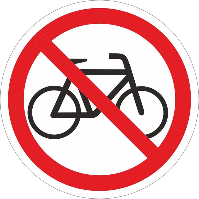 Warn- und Hinweissschild Fahrräder Verboten Ø 10 cm Hard-PVC