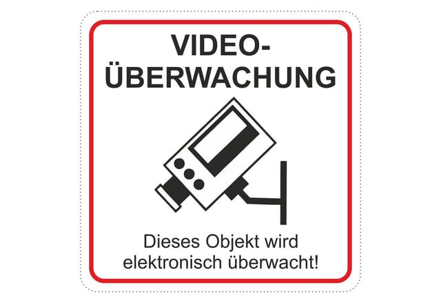 Aufkleber Videoüberwachung... 6,5 cm x 6,5 cm PVC-Folie