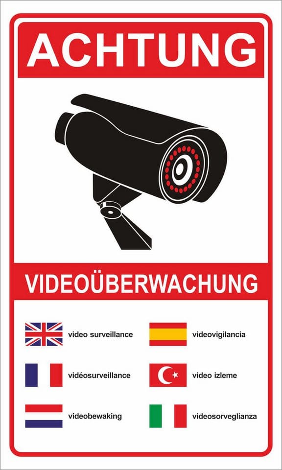 Warn- und Hinweissschild Achtung Videoüberwachung 25 cm x 15 cm PST