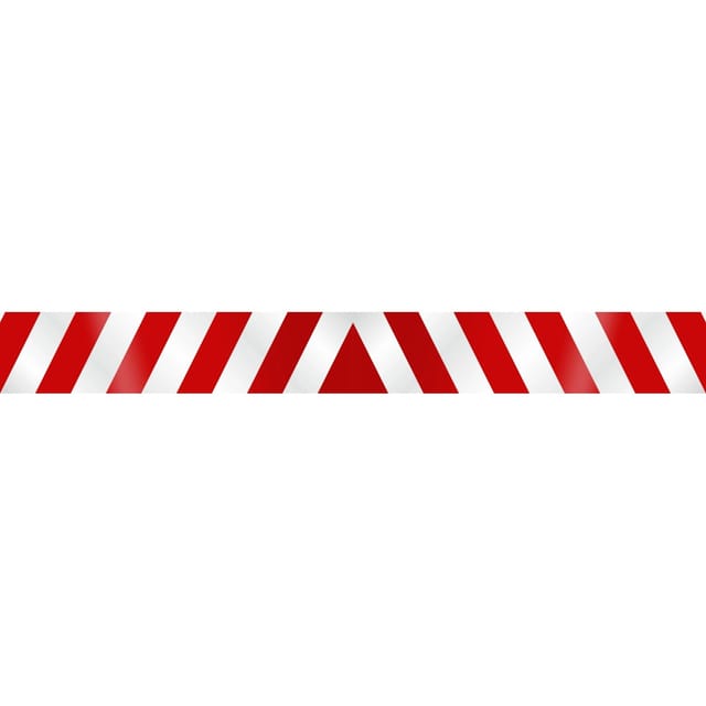 Aufkleber reflekt. Leuchtbakenstreifen Rechts Links'' 10 cm x 11,5 cm Weiß/Rot