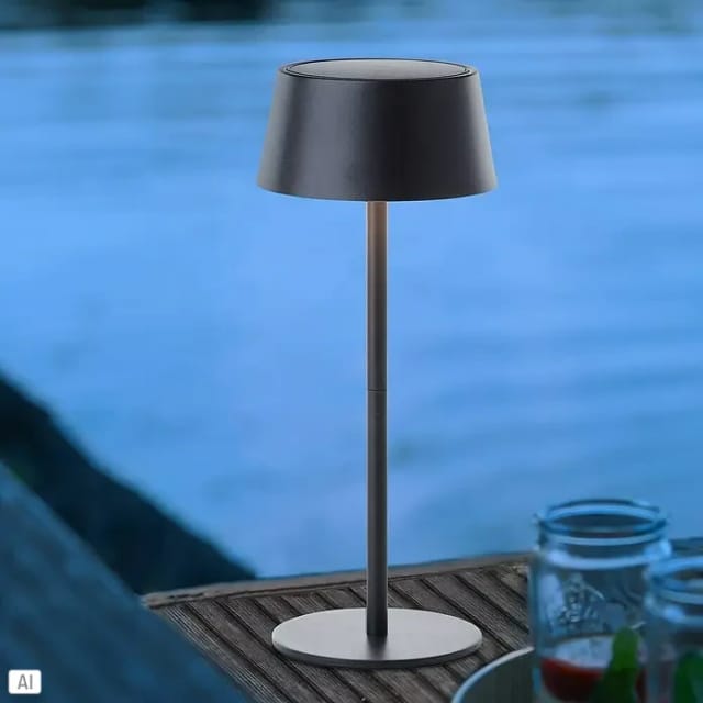 Brilliant Akku-Tischleuchte Picco mit Solar 30 cm Schwarz