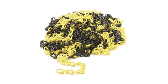Perel Absperr- und Signalkette 6 mm Kunststoff Gelb-Schwarz 25 m