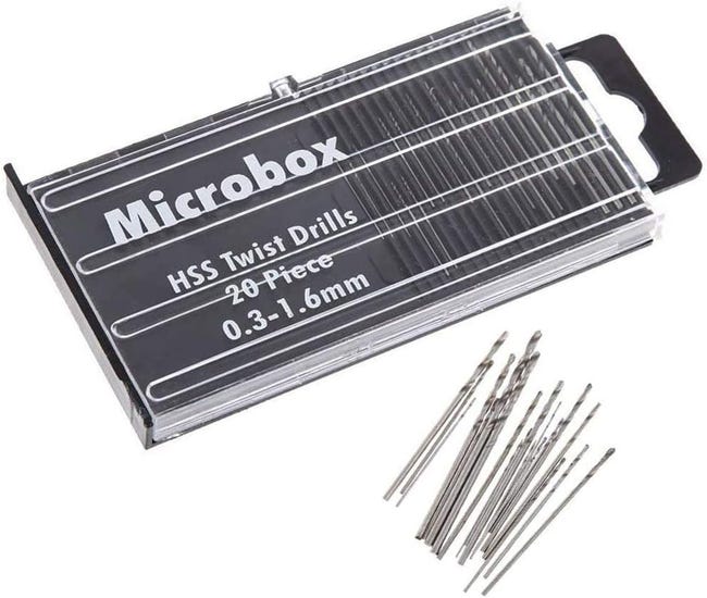 Packung Mit 20 Mini-spiralbohrern Aus Hochgeschwindigkeitsstahl Hss, 0,3 Mm–1,6 Mm. Hohe Qualität, Ideal Für Familien.