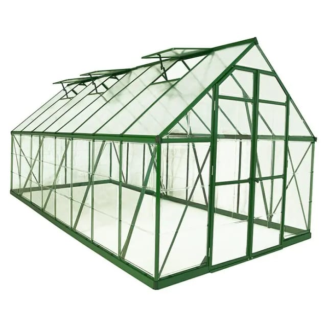 Palram Canopia Balance 8x16 Gewächshaus Grün 487 x 244 cm klare Seitenw.