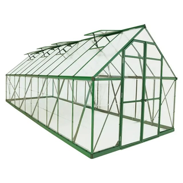 Palram Canopia Balance 8x20 Gewächshaus Grün 607 x 244 cm klare Seitenw.