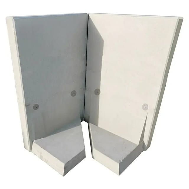 Diephaus L-Stein Ecke bewehrt Grau 90° 180 x 100 x 12 cm 2-teilig