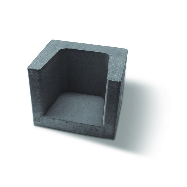 Diephaus U-Stein Ecke Grau 40 x 40 x 40 cm