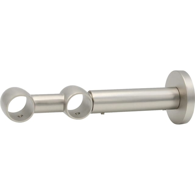 Mydeco Gardinenstange-Halterung Noble 1-läufig ausziehbar Edelstahl-Optik Ø 2 cm
