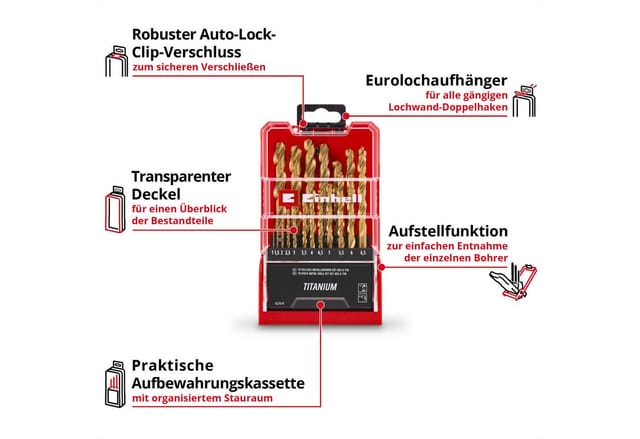 Einhell HSS G Titan Metallbohrer Set 19tlg