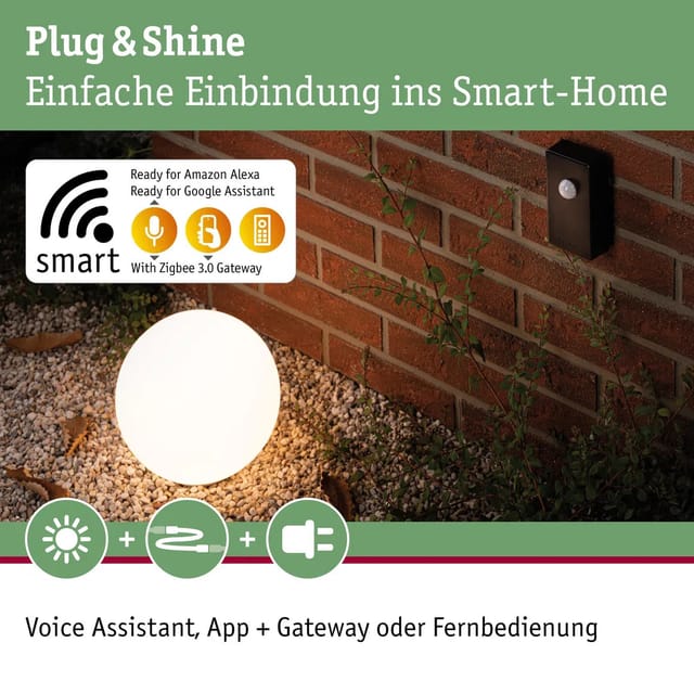 Paulmann Plug & Shine Zigbee Funksteuerung IP44 Dämmerungssensor/Bewegungsmelder