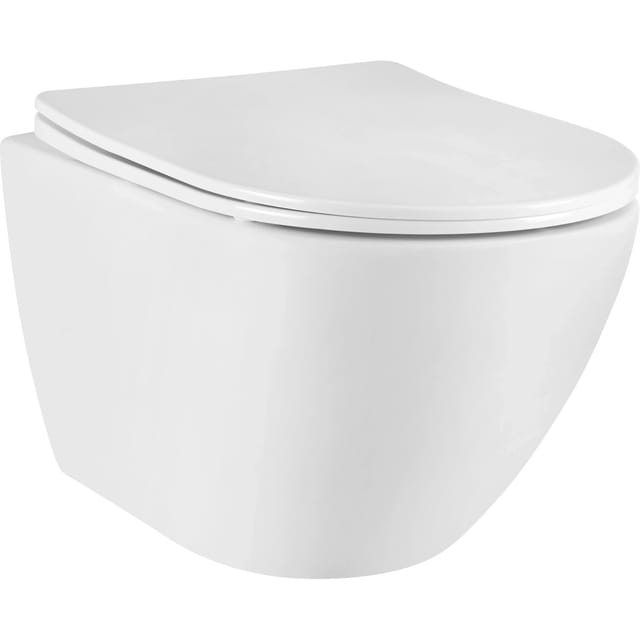 baliv Wand WC-Set Davenport Tiefspüler weiß spülrandlos verkürzte Bauform