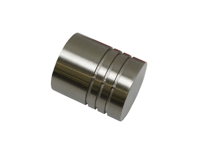 Gardinia Endstück Chicago Zylinder für Ø 20 mm Edelstahloptik 2-er Pack