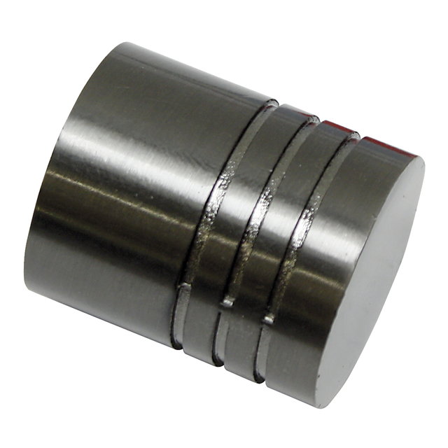 Gardinia Endstück Chicago Zylinder für Ø 20 mm Titan 2-er Pack