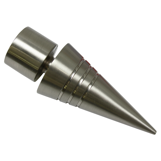 Gardinia Endstück Chicago Spitze für Ø 20 mm Edelstahloptik 2-er Pack
