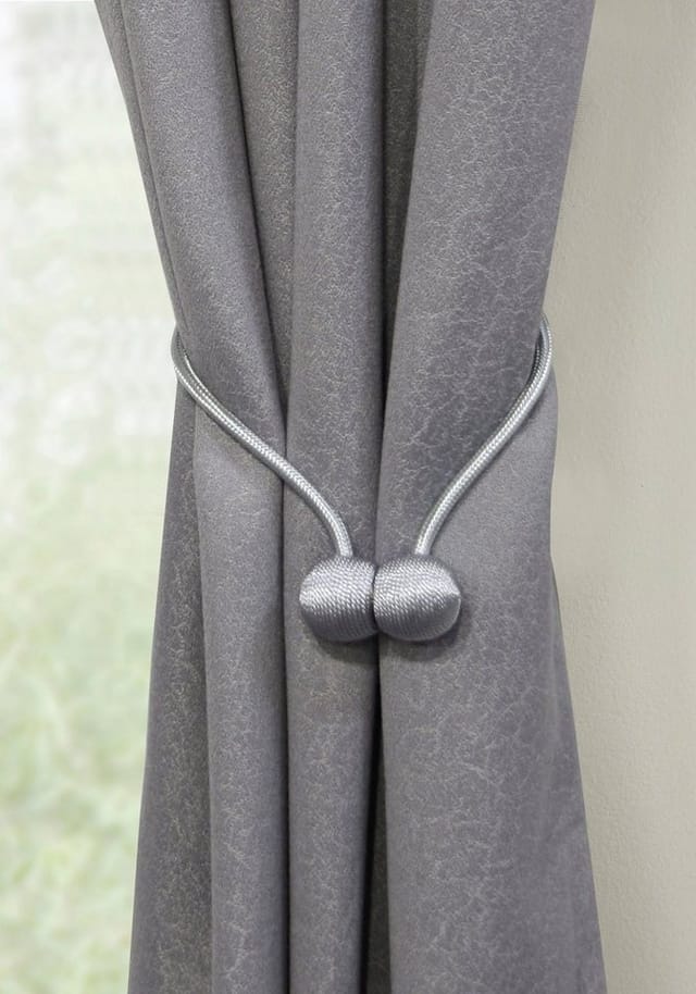 Gardinia Raffhalter Flex-S mit Magnet Silber 2 Stück