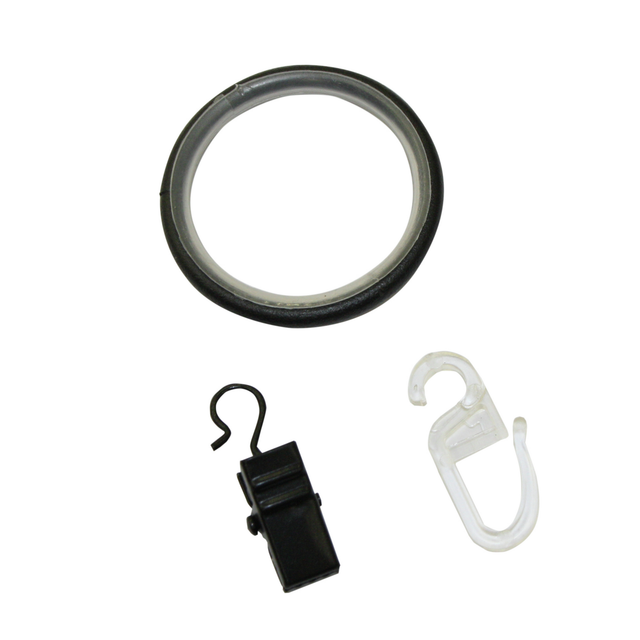 Gardinia Gardinenringe mit Gleiteinlage Industrial Home Ø 25 mm Schwarz 10 Stück