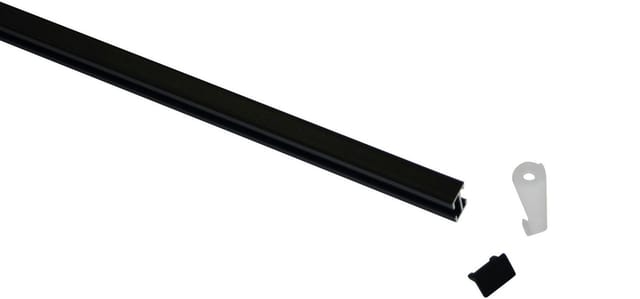 Gardinia Vorhangschienen-Set Lucy 1-läufig Schwarz-Matt 200 cm