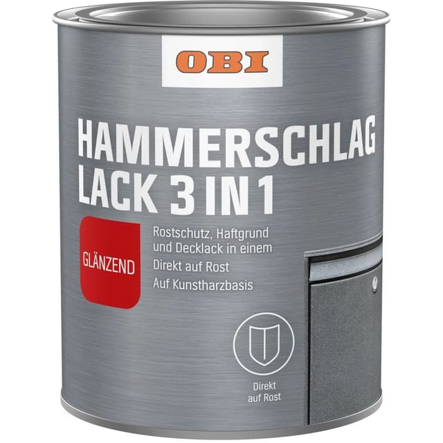 Obi Hammerschlaglack 3 in 1 Dunkelgrün Glänzend 375 ml