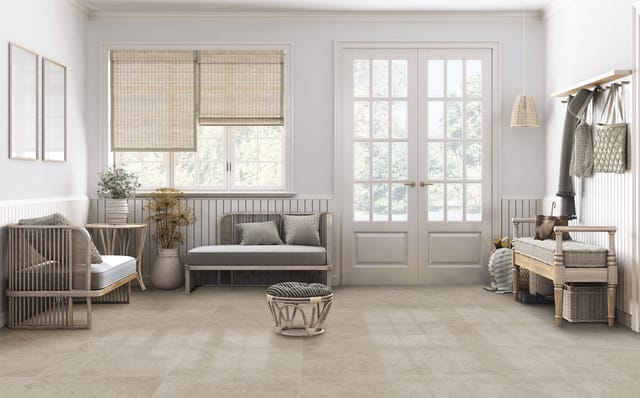 Bodenfliese Feinsteinzeug Questo due Creme Matt 60,4 cm x 60,4 cm