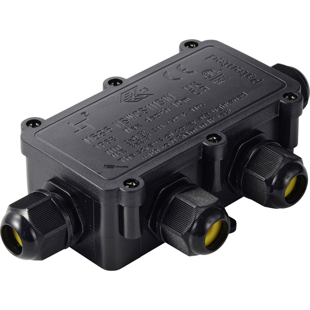 Tru Components Abzeigdose Ip68 Wasserdicht, 4 Eingänge, 0,5 - 2,5 Mm² Tc-14745280 Schwarz Tru Compo