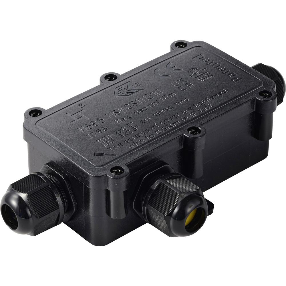 Tru Components Abzeigdose Ip68 Wasserdicht 3 Eingänge, 0,5 - 2,5 Mm² Tc-14745272 Schwarz Tru Compon