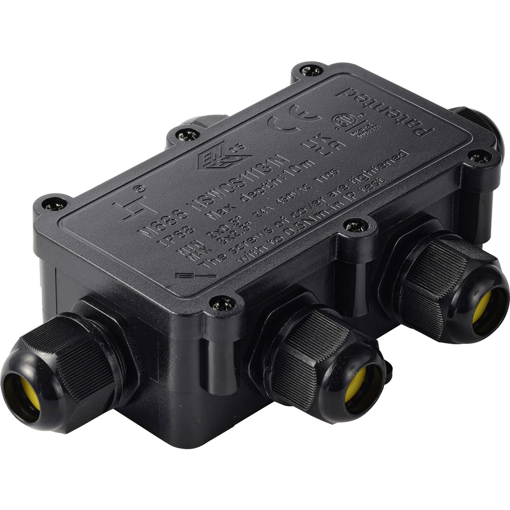 Tru Components Abzeigdose Ip68 Wasserdicht, 5 Eingänge, 0,5 - 2,5 Mm² Tc-14745284 Schwarz Tru Compo