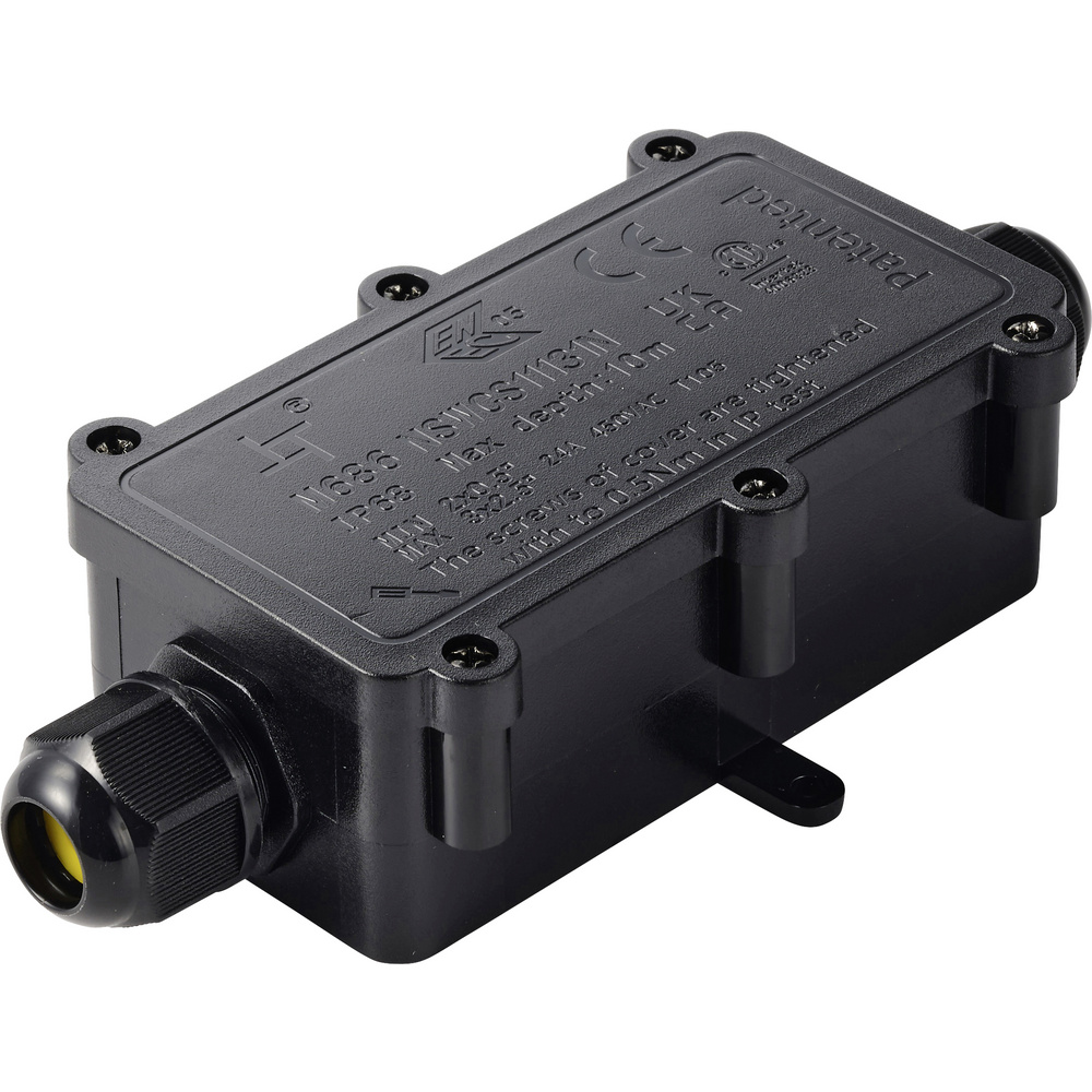 Tru Components Abzeigdose Ip68 Wasserdicht, 2 Eingänge, 0,5 - 2,5 Mm² Tc-14745276 Schwarz Tru Compo