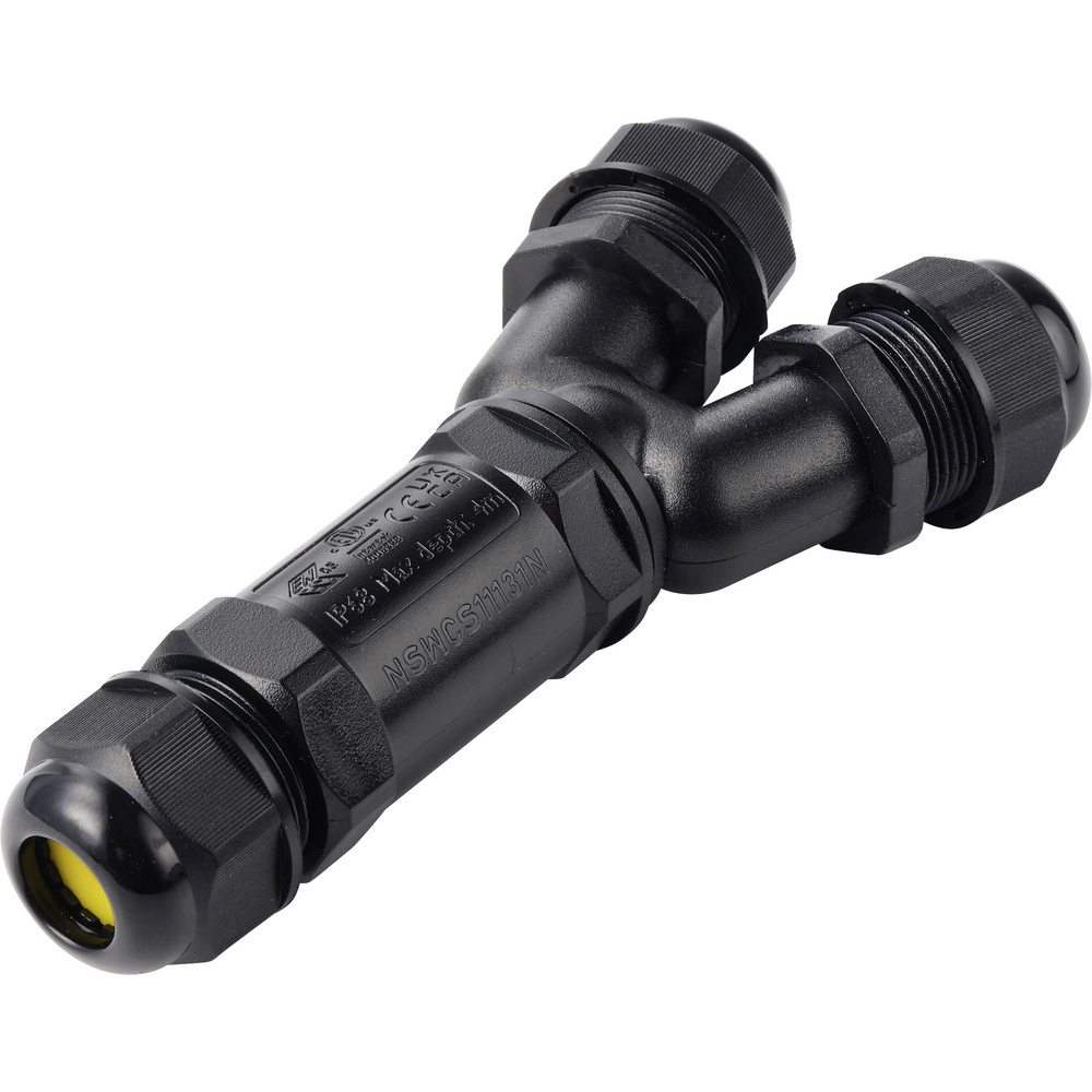Tru Components Y-kabelverbinder Ip68 Wasserdicht, 3 Eingänge, Schraubkontakt 5polig, 0,5 - 4,0 Mm² T