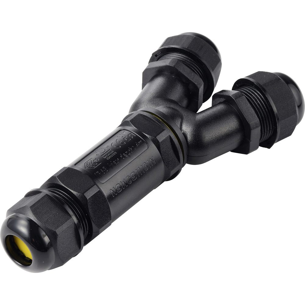 Tru Components Y-kabelverbinder Ip68 Wasserdicht, 3 Eingänge, Schraubkontakt 3polig, 0,5 - 4,0 Mm² T