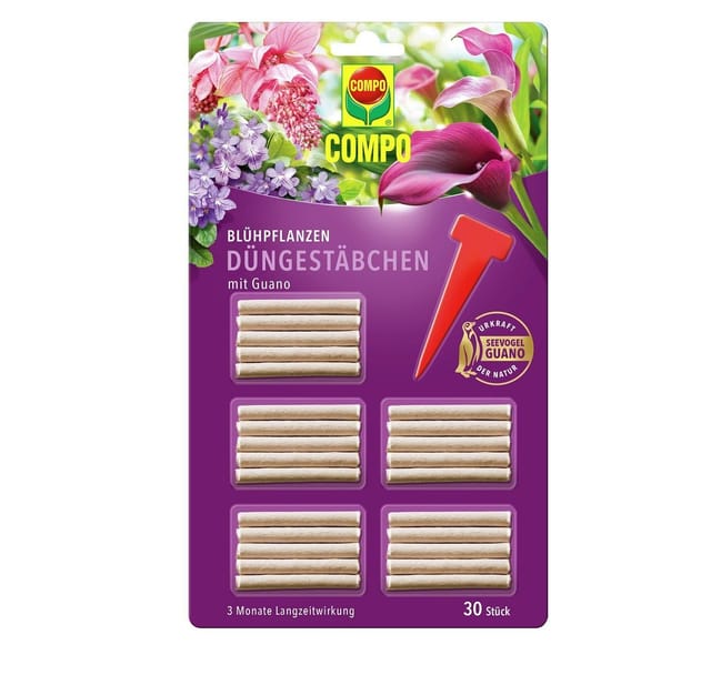 Compo Düngestäbchen für Blühpflanzen mit Guano 30 Stäbchen