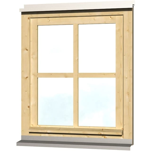 Skan Holz Einzelfenster Rahmenaußenmaß 69,1 x 82,1 cm Natur