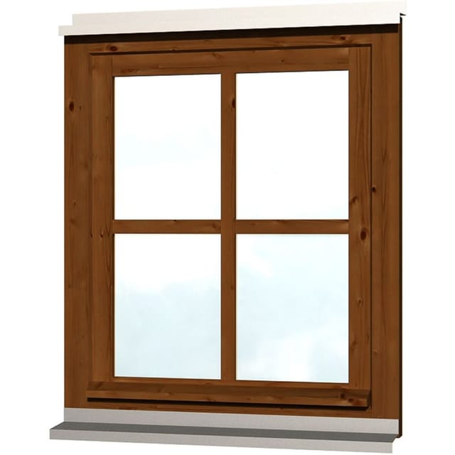 Skan Holz Einzelfenster Rahmenaußenmaß 69,1 x 82,1 cm Nussbaum