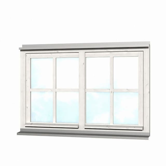 Skan Holz Doppelfenster Rahmenaußenmaß. 132,4 x 82,1 cm Weiß