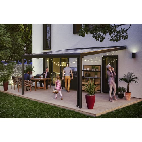 Terrassenüberdachung Genua 434 x 307 cm Aluminium Anthrazit
