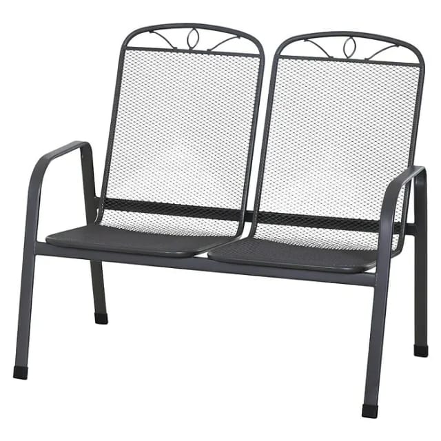Siena Garden Elda 2er Bank Matt-Anthrazit 95 x 66 x 108 cm