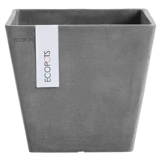 Ecopots Pflanztopf Rotterdam 20 cm x 20 cm x 17,5 cm Grau