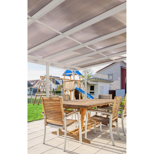 Gutta Terrassendach Premium Weiß Stegplatten PC SO Bronze 5.100 mm x 3.060 mm