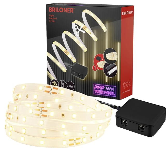 Briloner LED Band Pimp your Panel Starter-Set Warmweiße Lichtfarbe 2,6 m