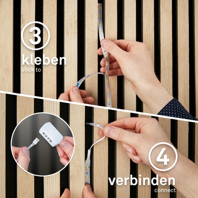 Briloner LED Band Pimp your Panel Starter-Set Fernbedienung Dimmbar RGB+W 2,6 m
