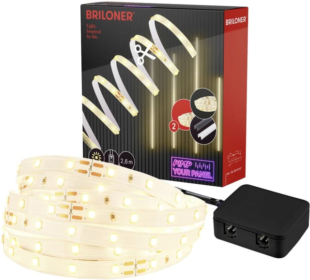 Briloner LED Band Pimp your Panel Ergänzungs-Set Warmweiße Lichtfarbe 2,6 m Weiß