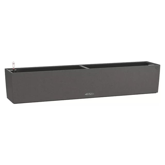 Lechuza® Pflanzgefäß Balconera Stone 40 cm x 19 cm Graphit-Schwarz