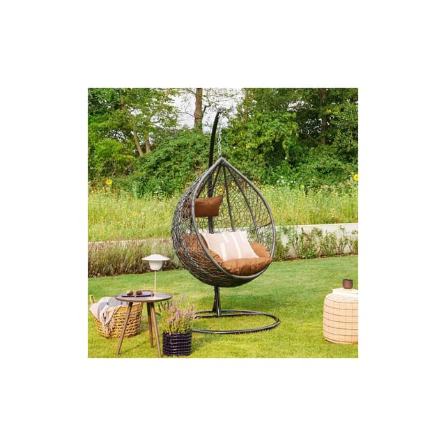 Home Deluxe Hängesessel Cielo Polyrattan Grau