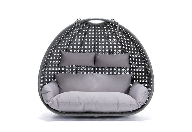 Home Deluxe Hängesessel-Korb Twin ohne Gestell inkl. Sitzkissen Grau