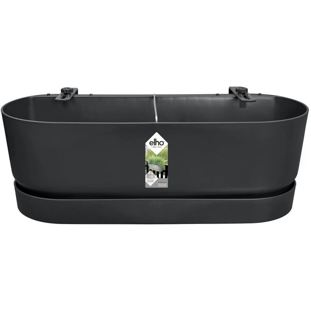 Elho Übertopf Greenville Easy Balcony 19,4 cm x 52 cm Living Schwarz