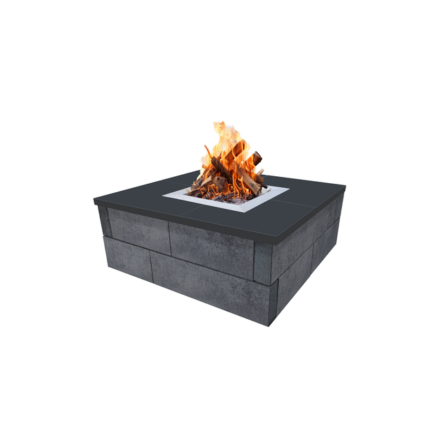 EHL Feuerstelle CityPur mit Tribus-Set 73 cm x 73 cm x 41 cm Grau-Anthrazit